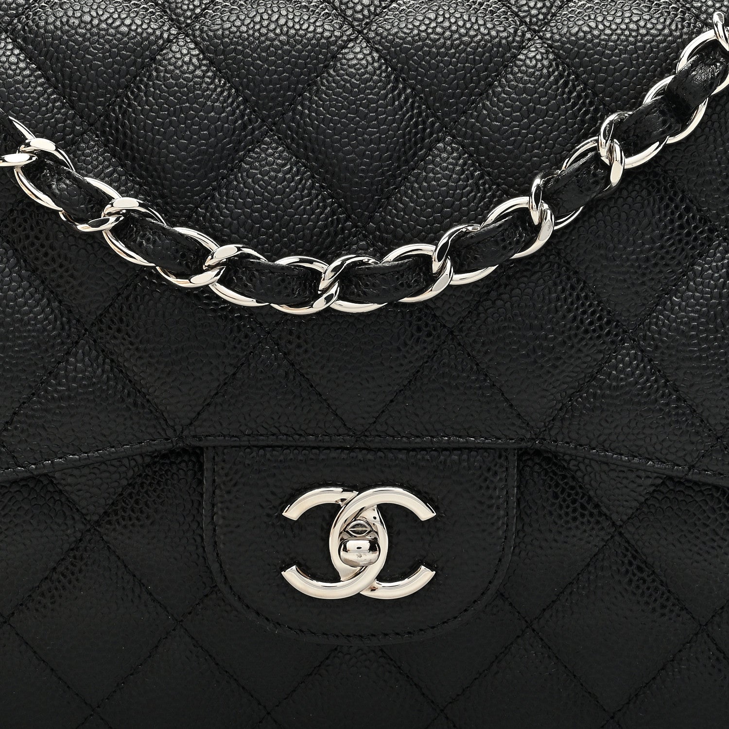 Chanel Caviar Quilted Jumbo Double Flap Black 7 of 9