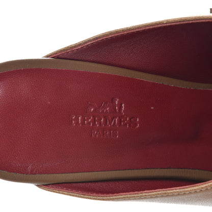 Hermes Goatskin Paradis Mules 38 Taupe 8 of 10