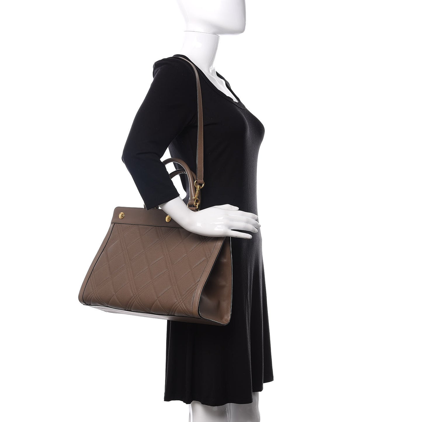 Small Classic Grain Quilted Marylebone Tote Clay