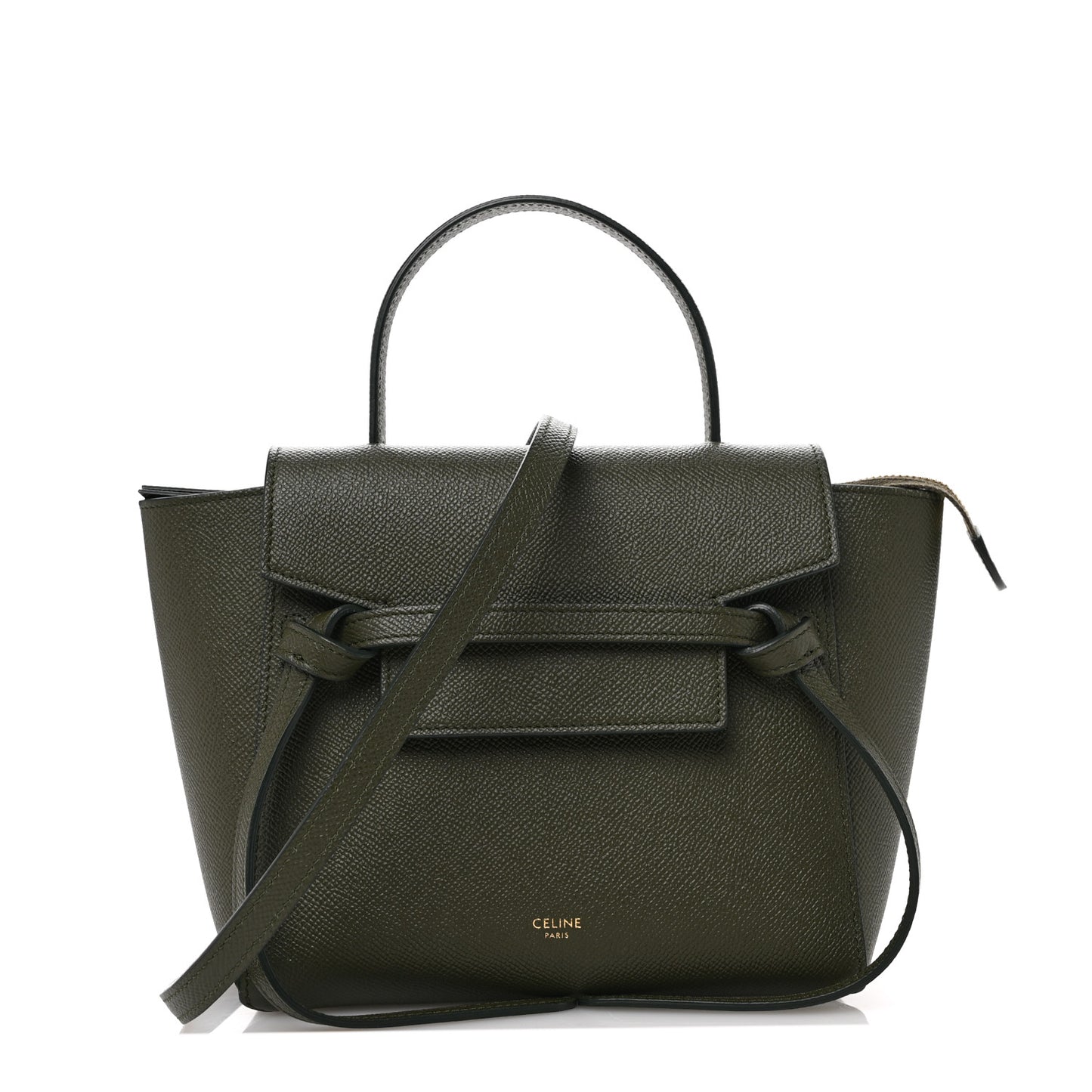 Grained Calfskin Nano Belt Bag Army Green