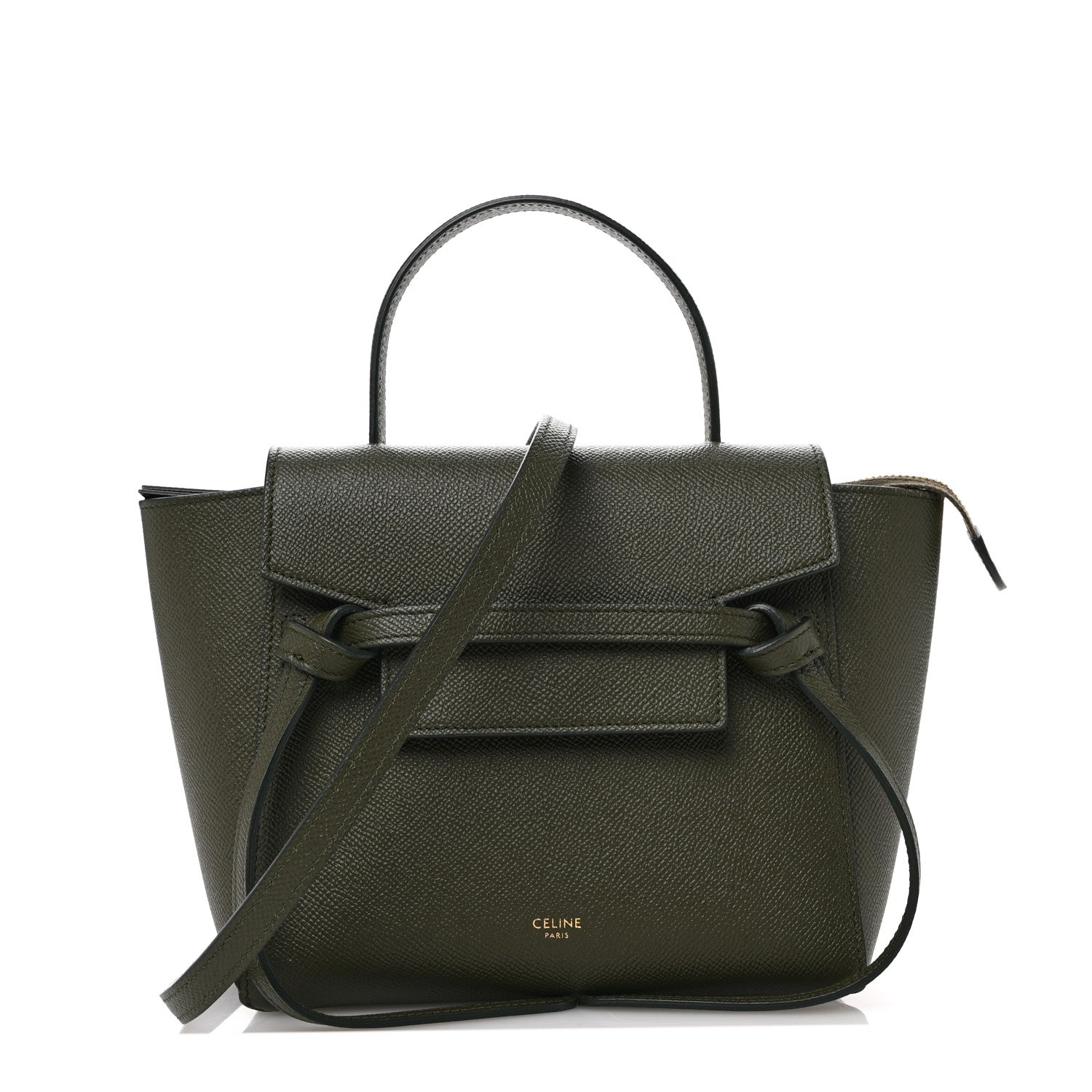 Celine Grained Calfskin Nano Belt Bag Army Green 1 of 10