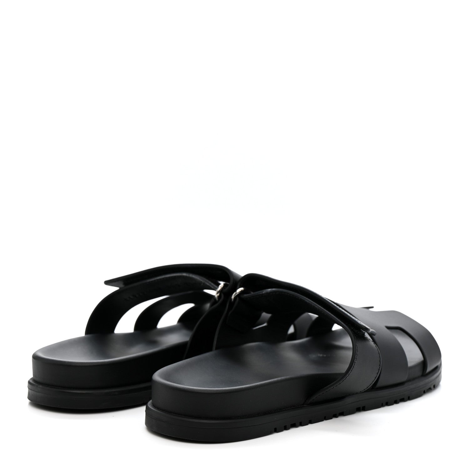 Hermes Calfskin Womens Chypre Sandals 38.5 Black 4 of 9