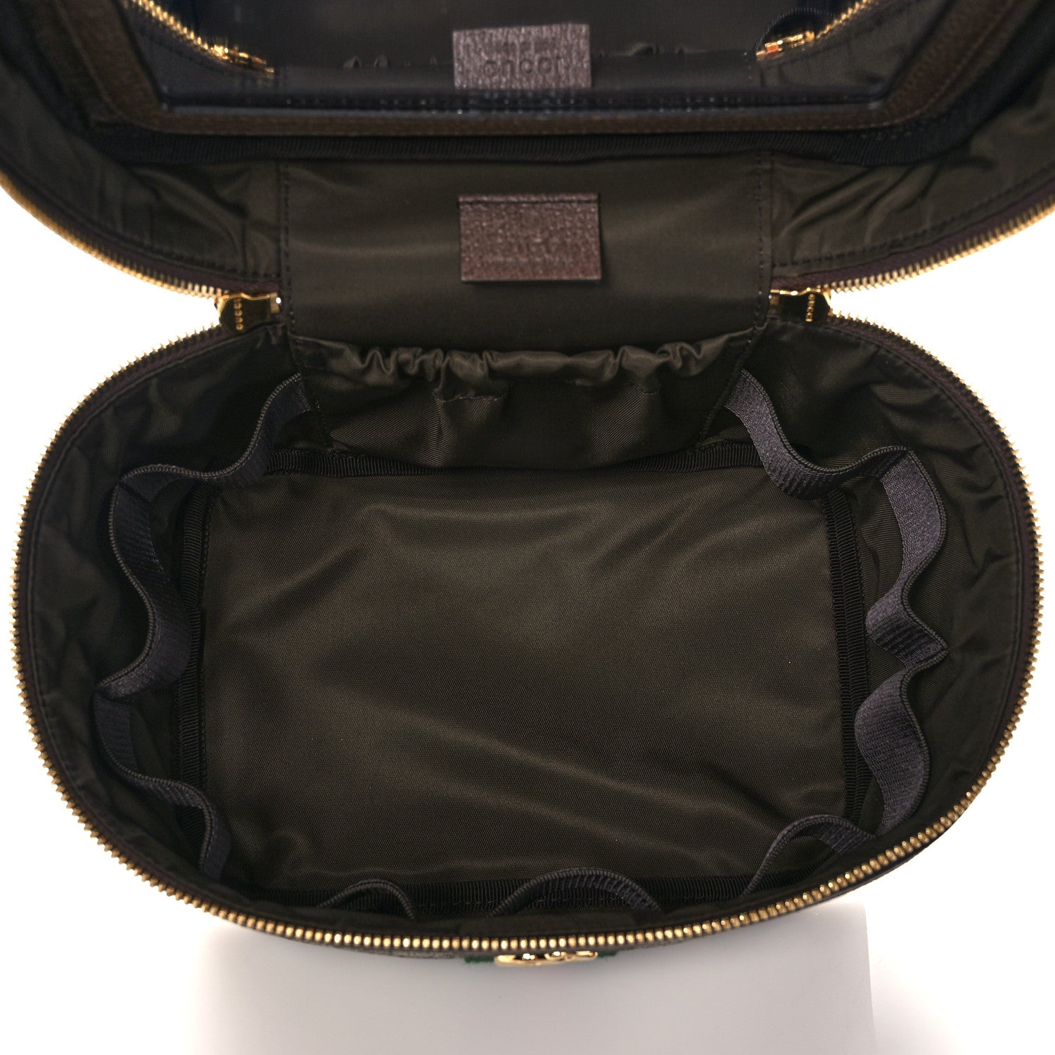 Gucci GG Supreme Monogram Textured Calfskin Web Small Ophidia Vanity Cosmetic Case Beige Ebony New Acero 5 of 12