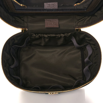 Gucci GG Supreme Monogram Textured Calfskin Web Small Ophidia Vanity Cosmetic Case Beige Ebony New Acero 5 of 12