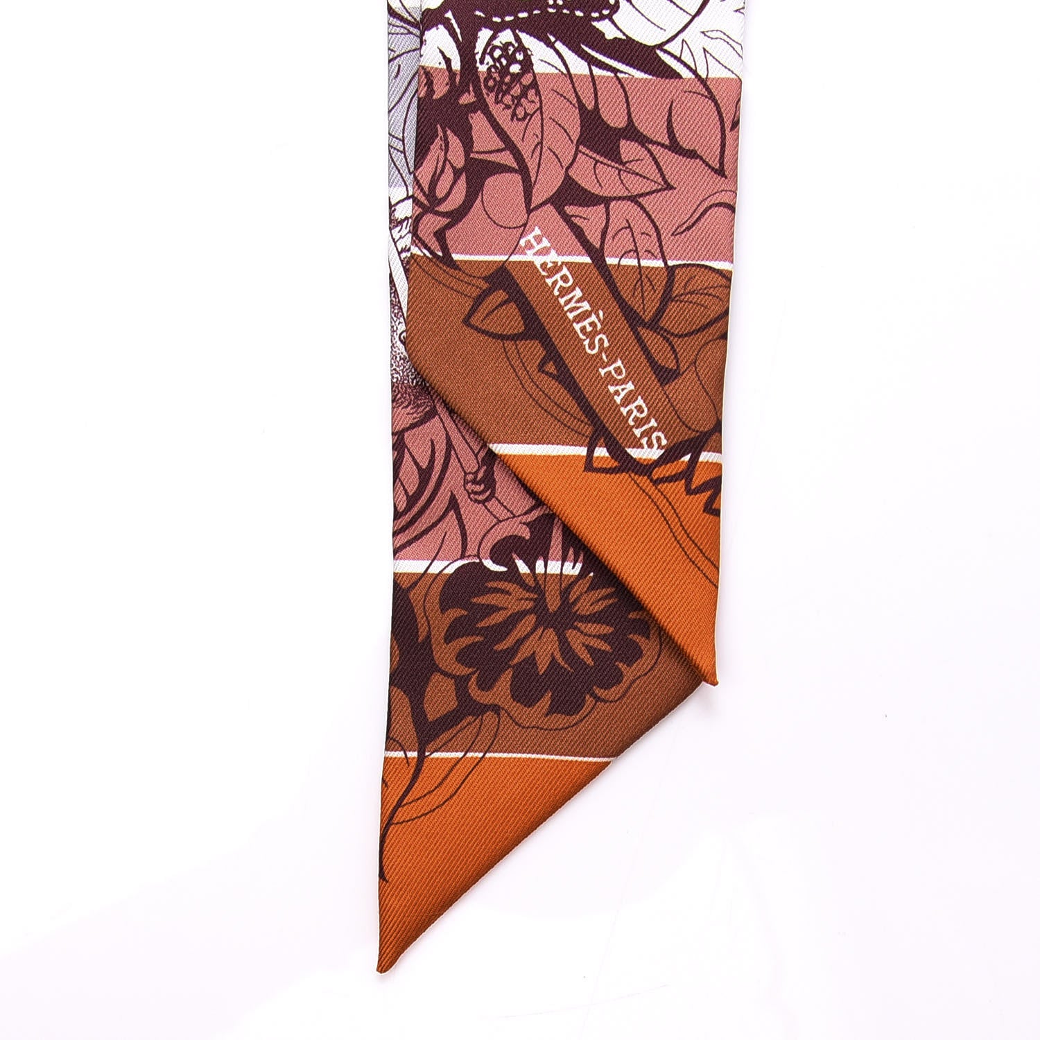 Hermes Silk Jungle Love Rainbow Twilly Brun Brique Fauve 2 of 4