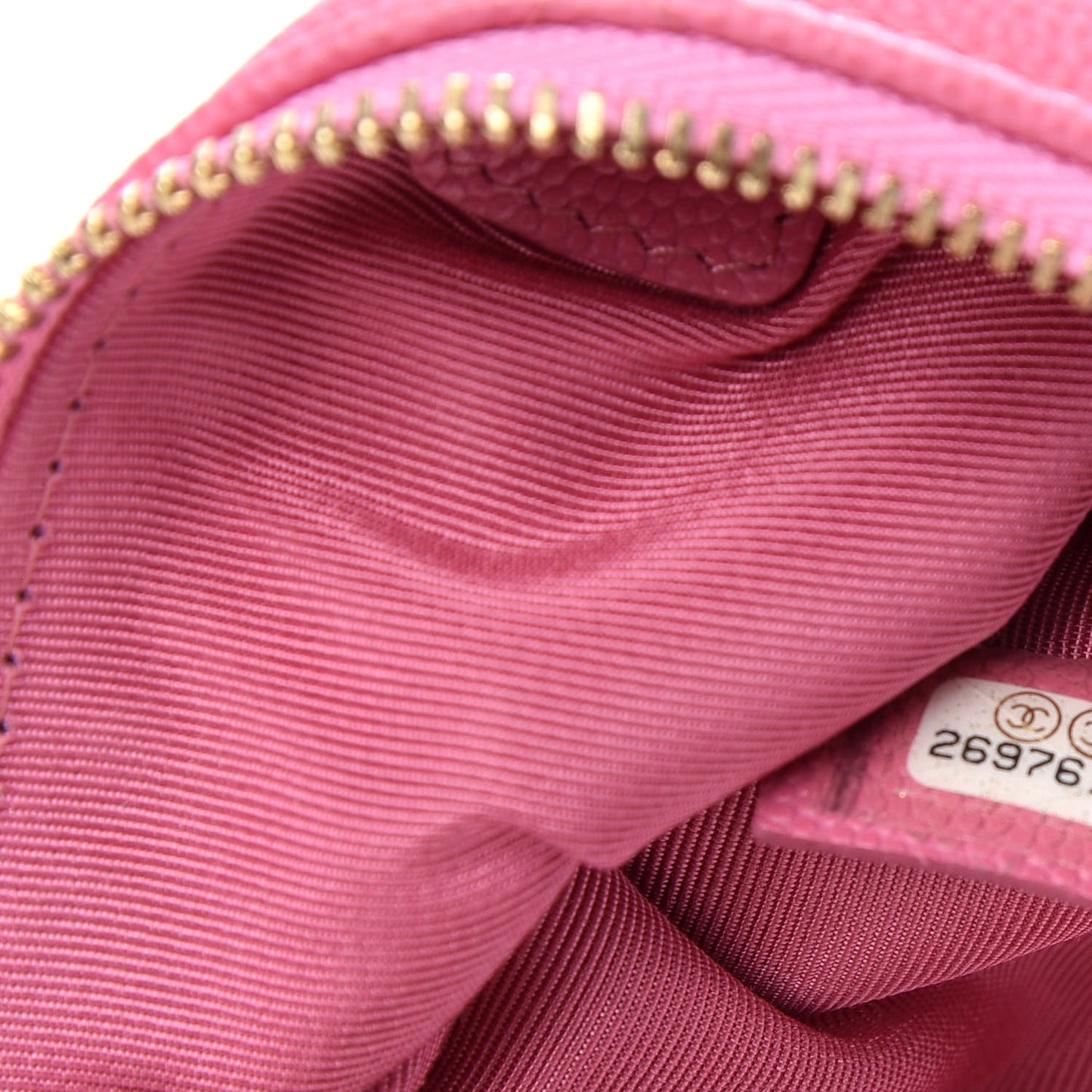 Caviar Quilted Small Cosmetic Case Pink