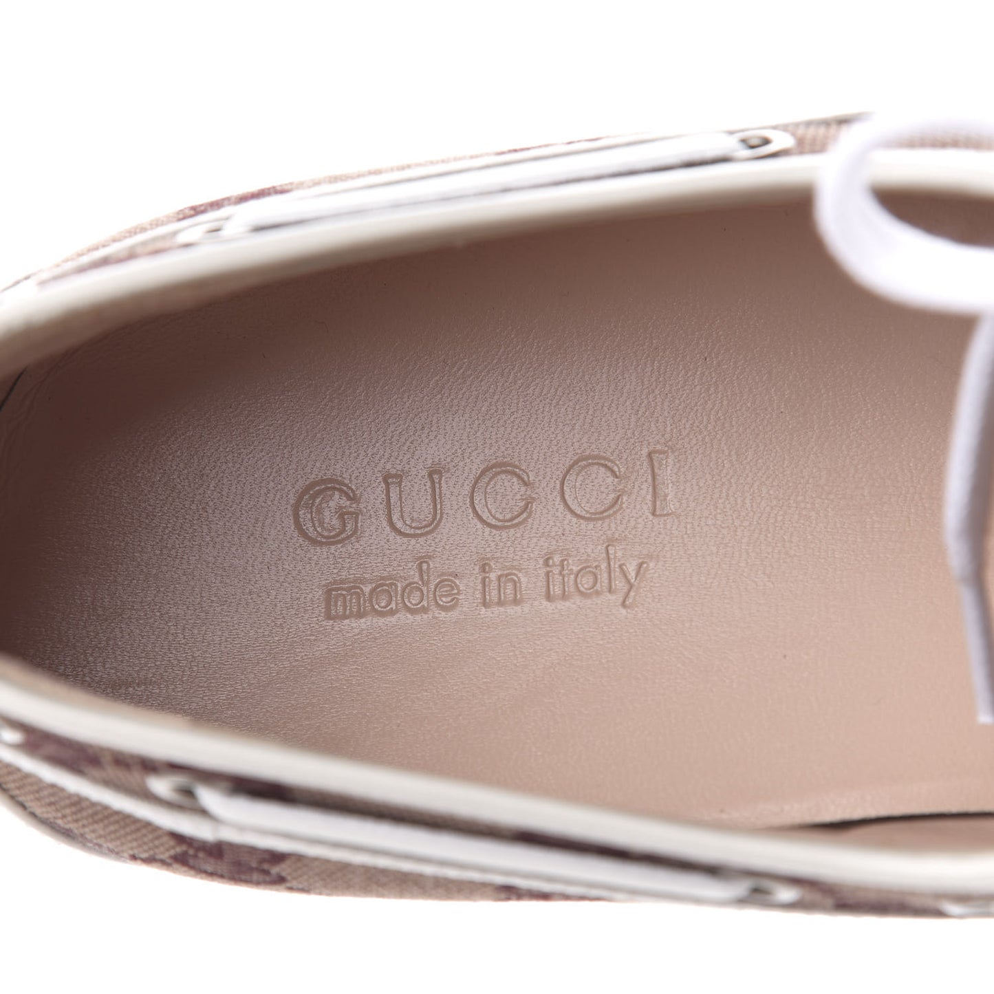 Monogram Mens Boat Shoes 9 Sahara Rubino White
