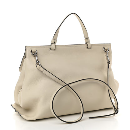Gucci Cellarius Calfskin Large Bamboo Daily Top Handle Bag Mystic White 3 of 8