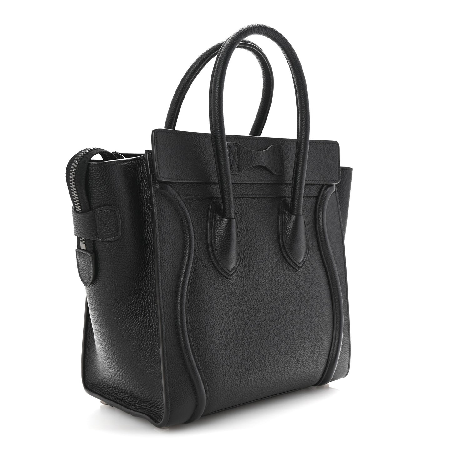 Drummed Calfskin Micro Luggage Black