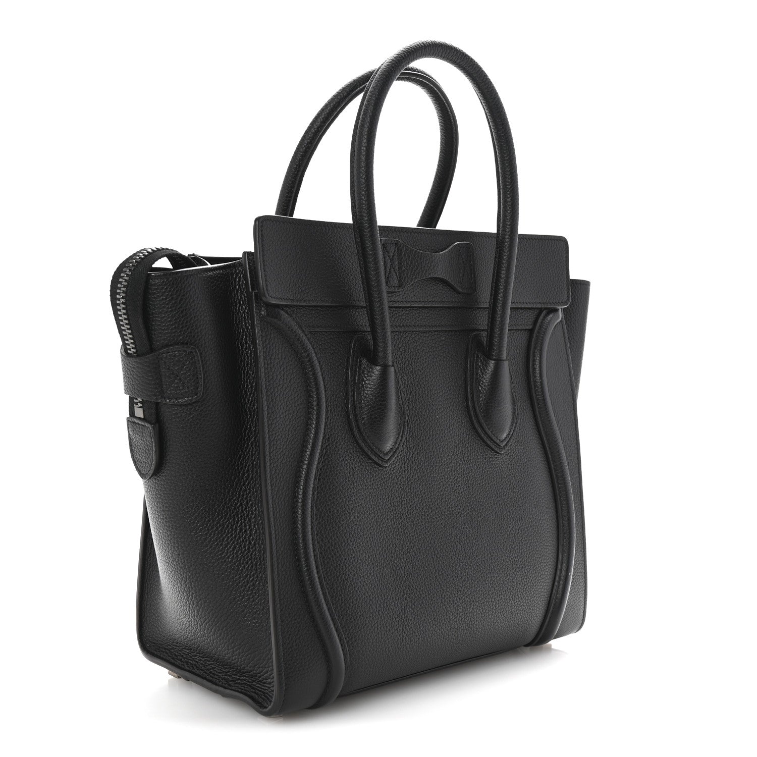 Celine Drummed Calfskin Micro Luggage Black 3 of 10