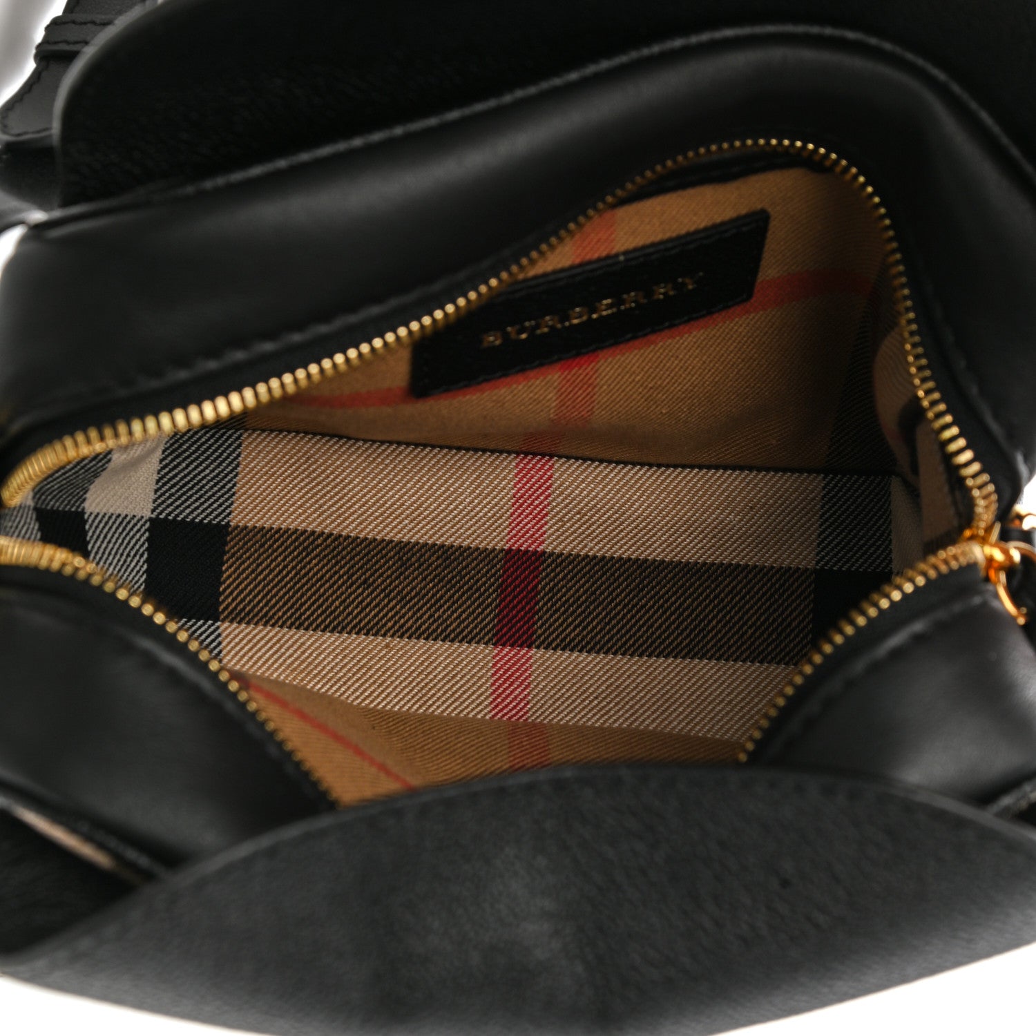 Burberry Soft Grain Calfskin Small Buckle Zip Bag Black 5 of 11