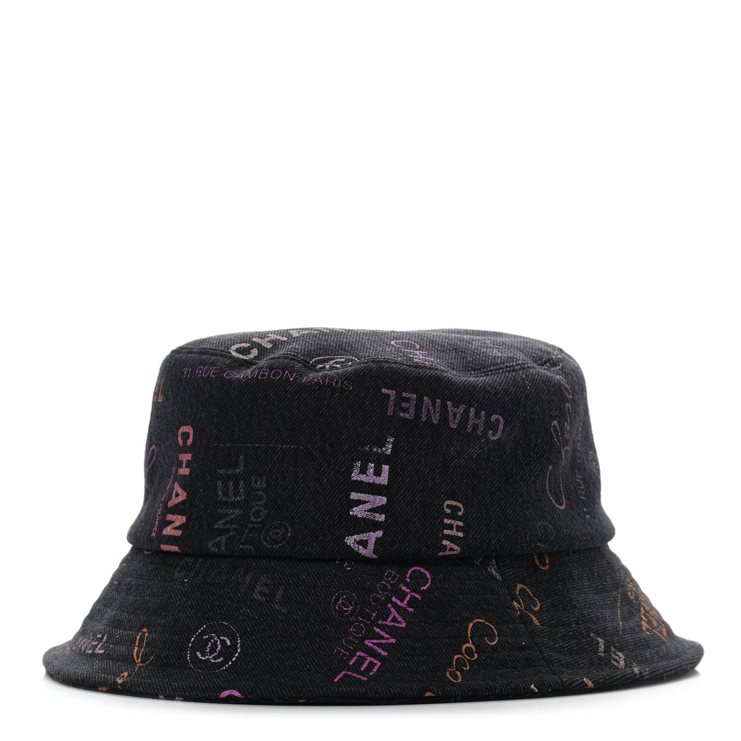 Chanel Denim Mood Cloche Bucket Hat S Black 1 of 8