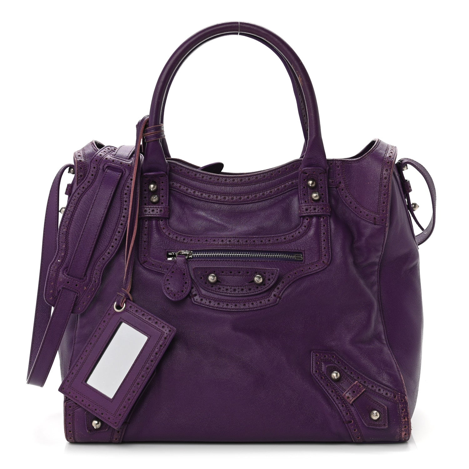 Balenciaga Agneau Classic Silver Hardware Riva Velo Purple 1 of 14