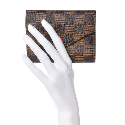 Louis Vuitton Damier Ebene Victorine Wallet Red 2 of 7