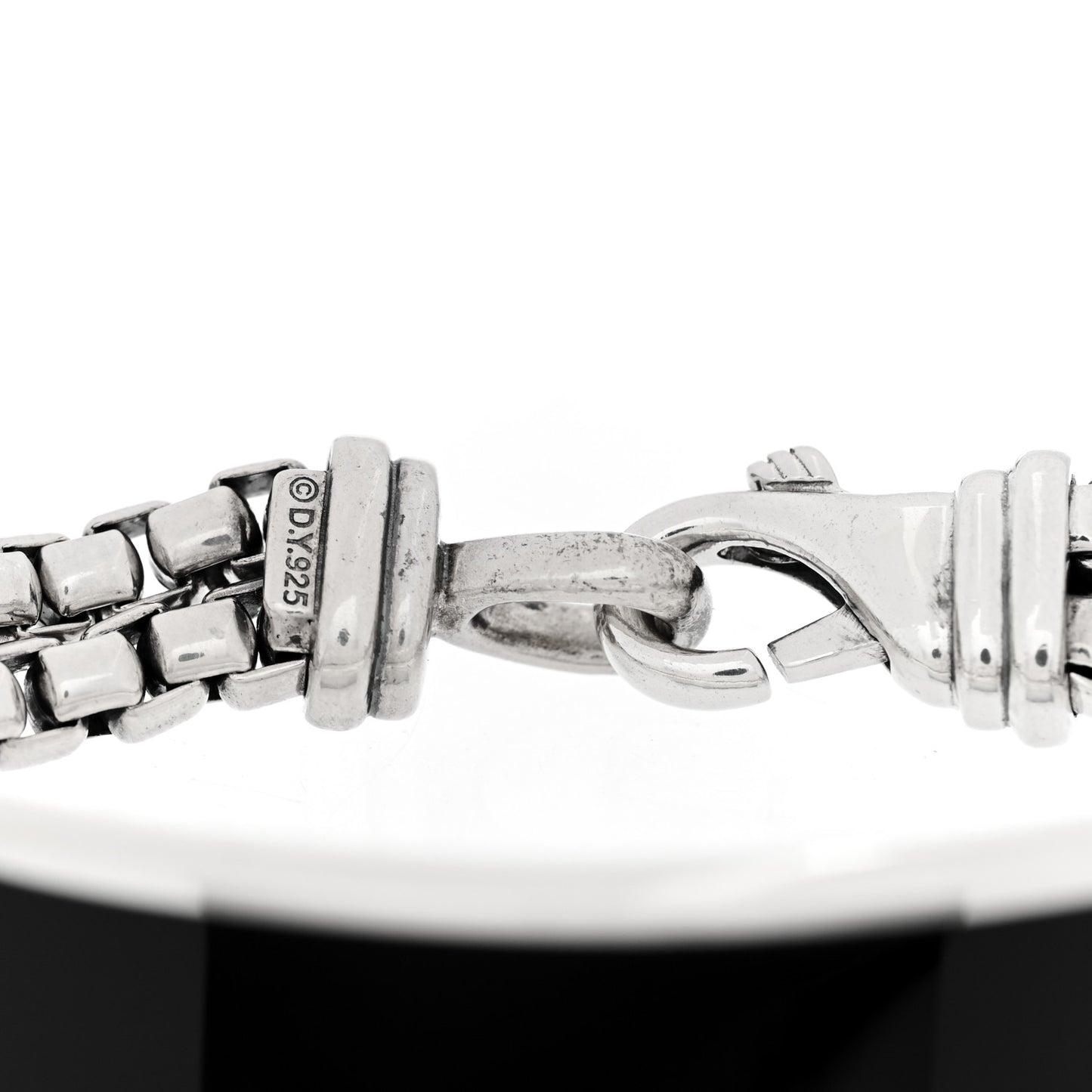 Sterling Silver Black Onyx ID Curb Chain Bracelet
