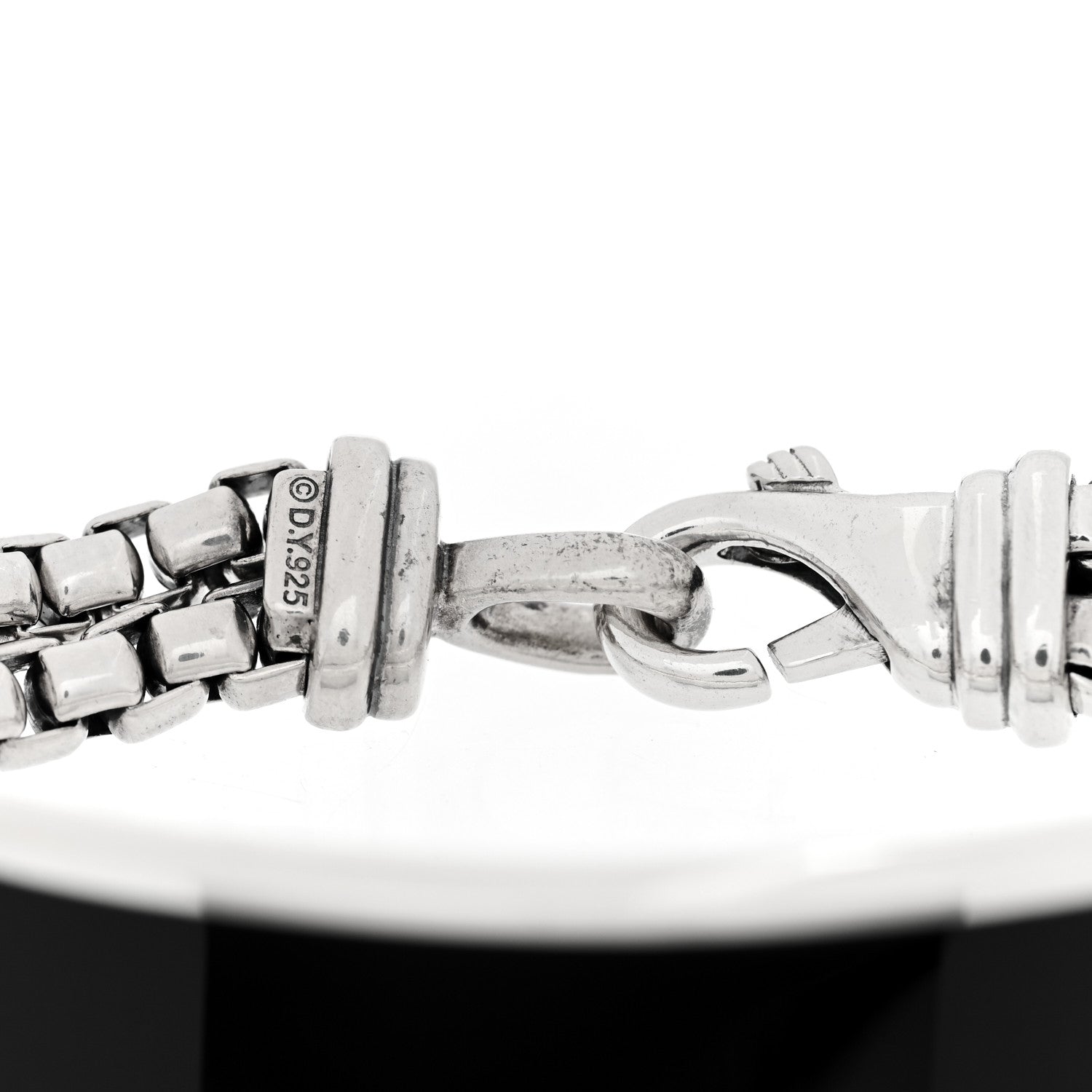 David Yurman Sterling Silver Black Onyx ID Curb Chain Bracelet 3 of 3