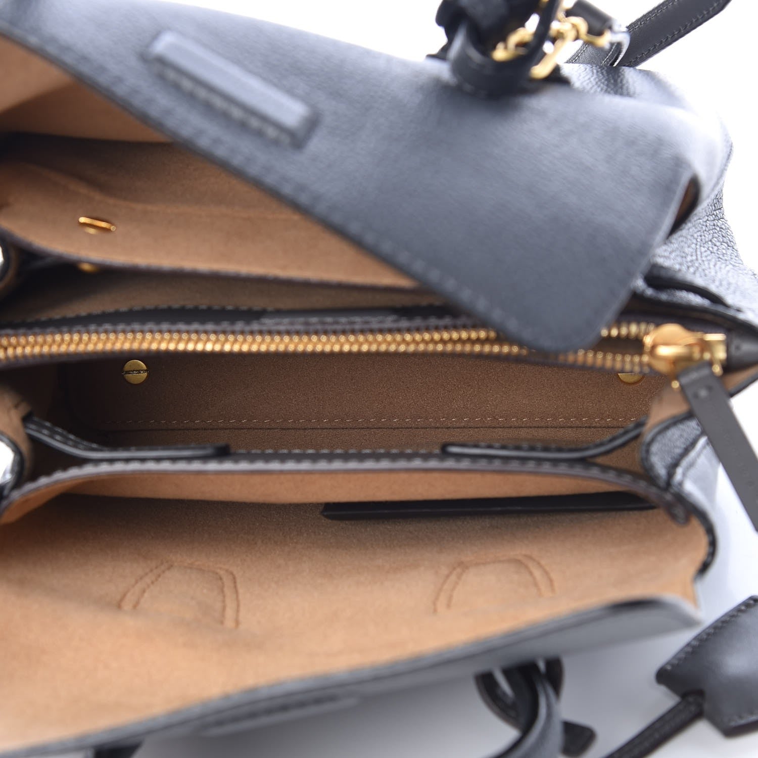 MCM Grained Calfskin Mini Milla Tote Phantom Grey 5 of 9