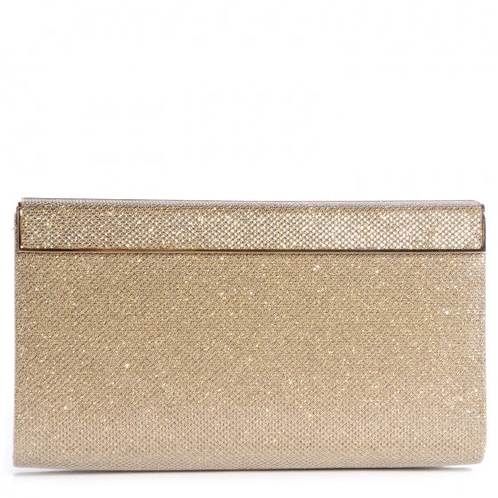 Glitter Fabric Cayla Clutch Metallic Gold