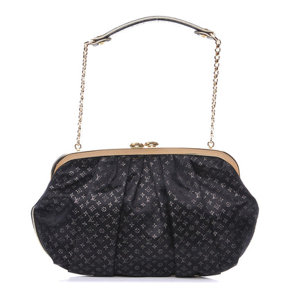 Louis Vuitton Satin Monogram Aumoniere Clutch Black 1 of 8