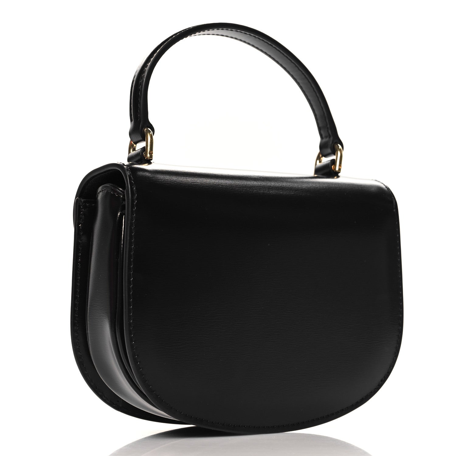 Celine Shiny Calfskin Triomphe Mini Besace Clea Black 3 of 10