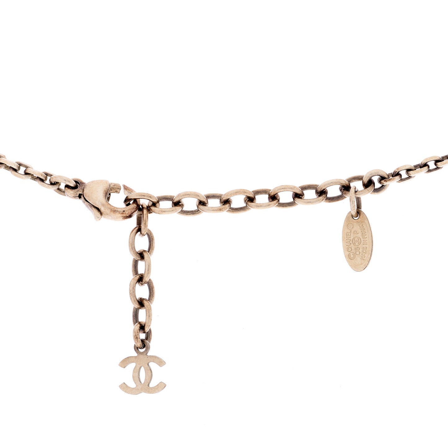 Enamel Heart CC Camellia Necklace Gold