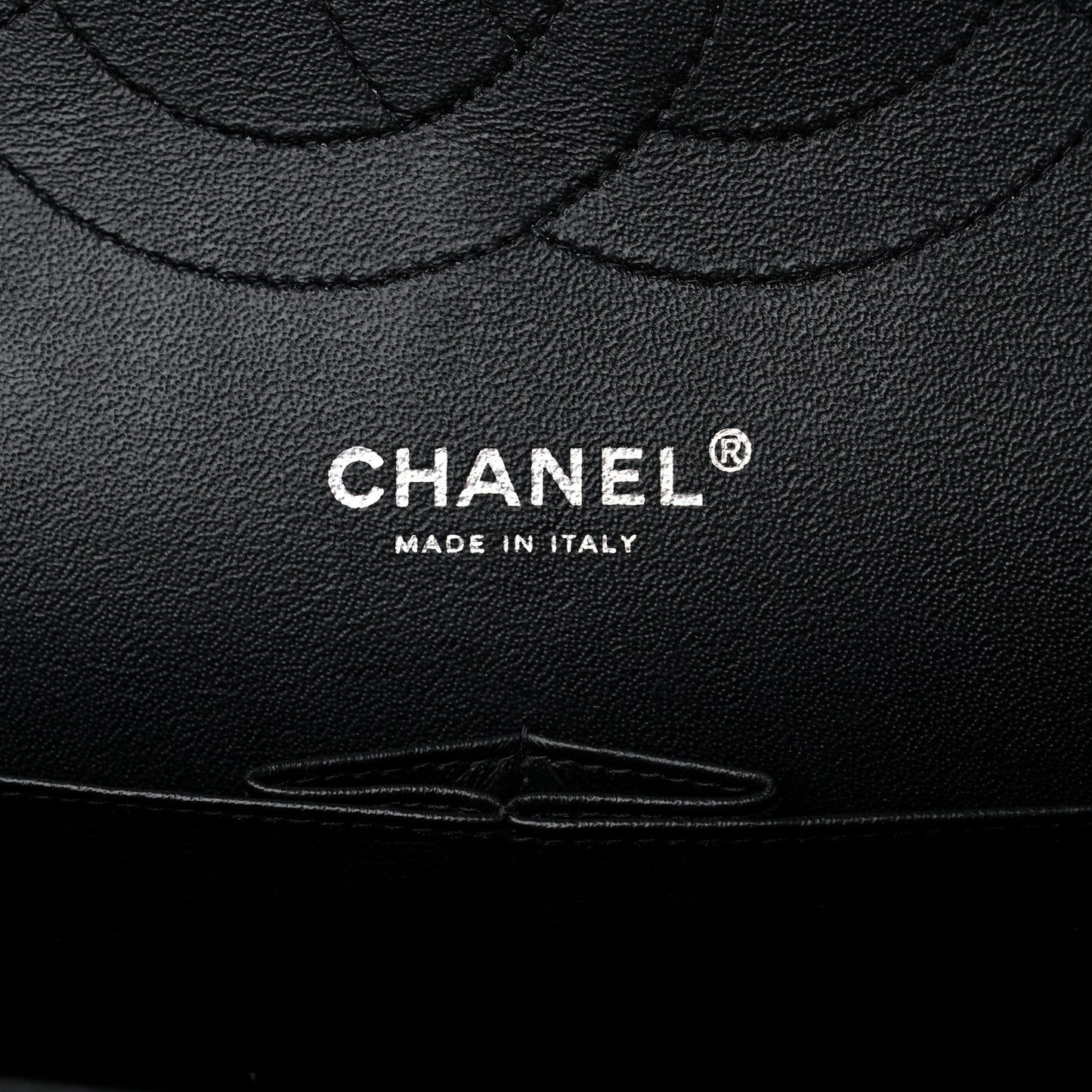 Shiny Distressed Calfskin Quilted Jumbo Double Flap So Black