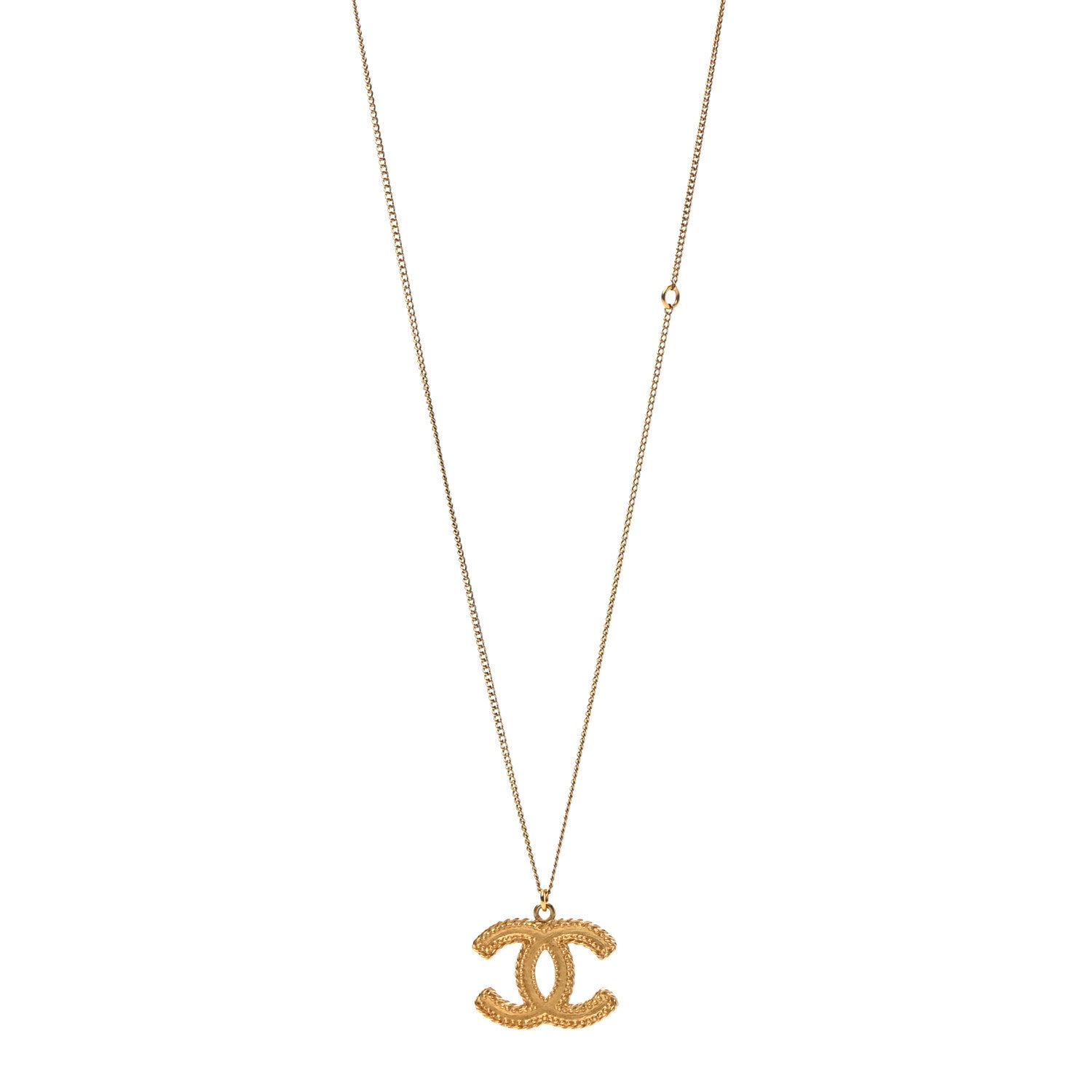 Chanel CC Necklace Matte Gold 1 of 6