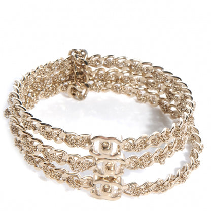Chanel Chain Bangle Set of 3 Light Gold Medium 1 of 6