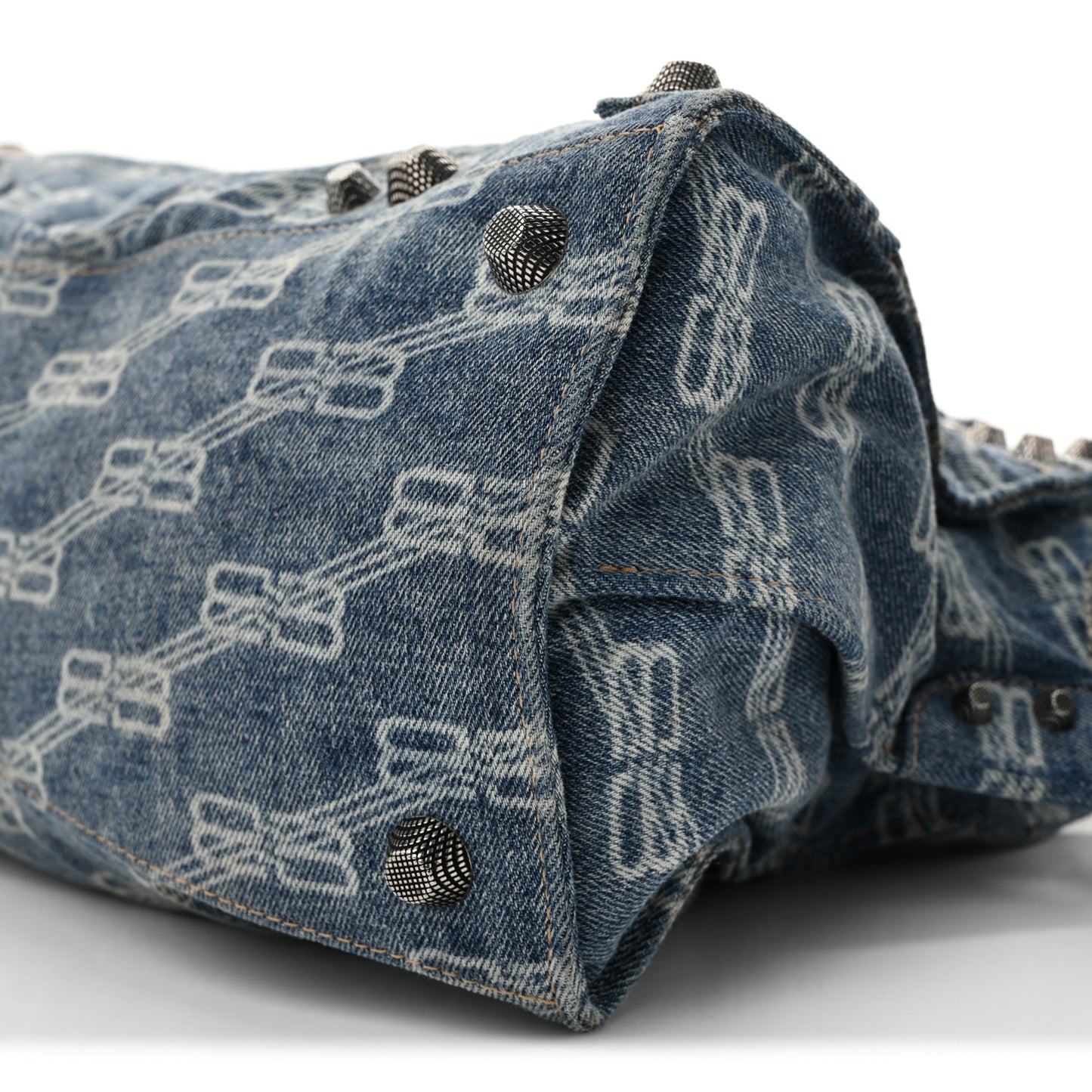 Denim BB Monogram Neo Cagole City Handbag Blue