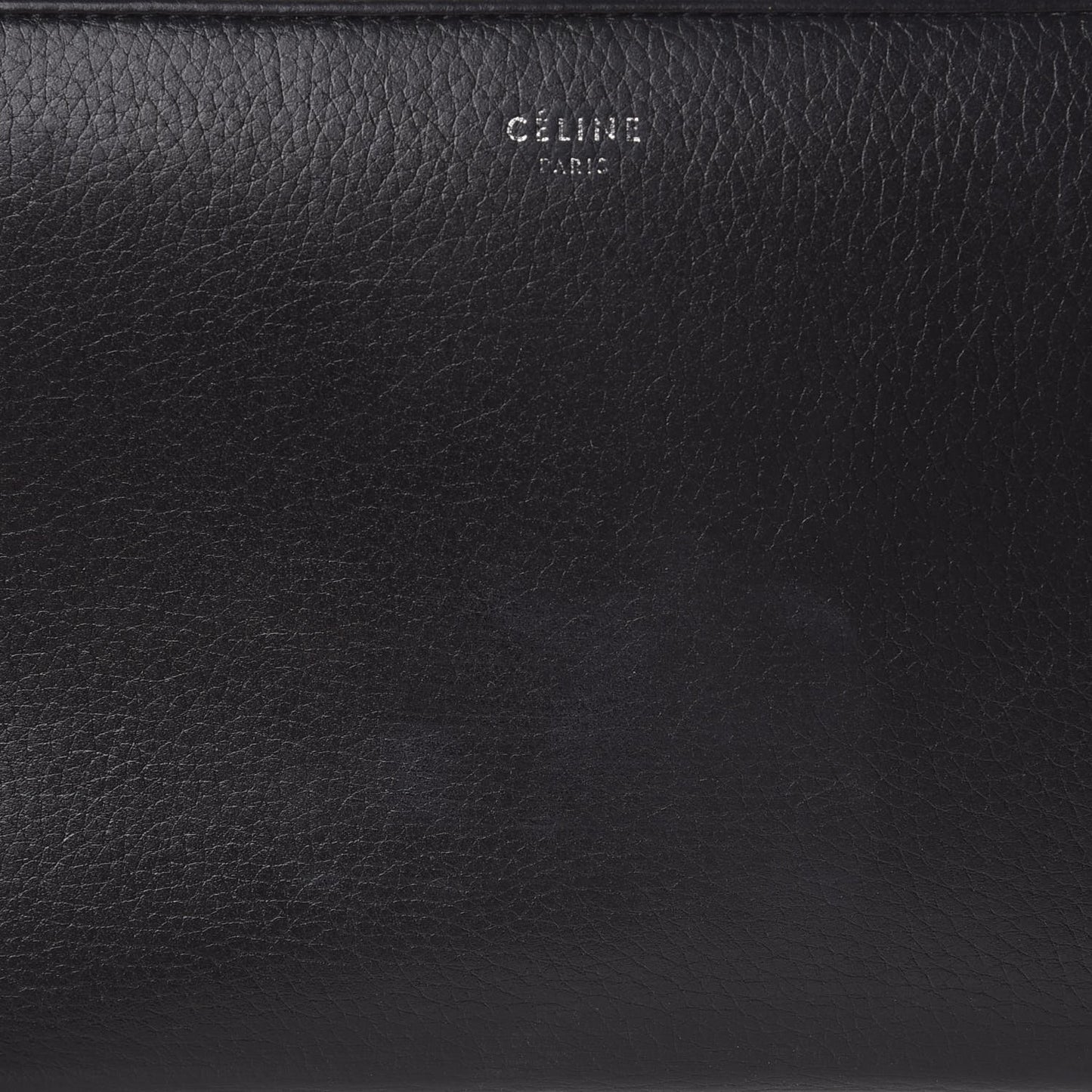 Drummed Calfskin Zip Around Organizer Wallet Black Citron