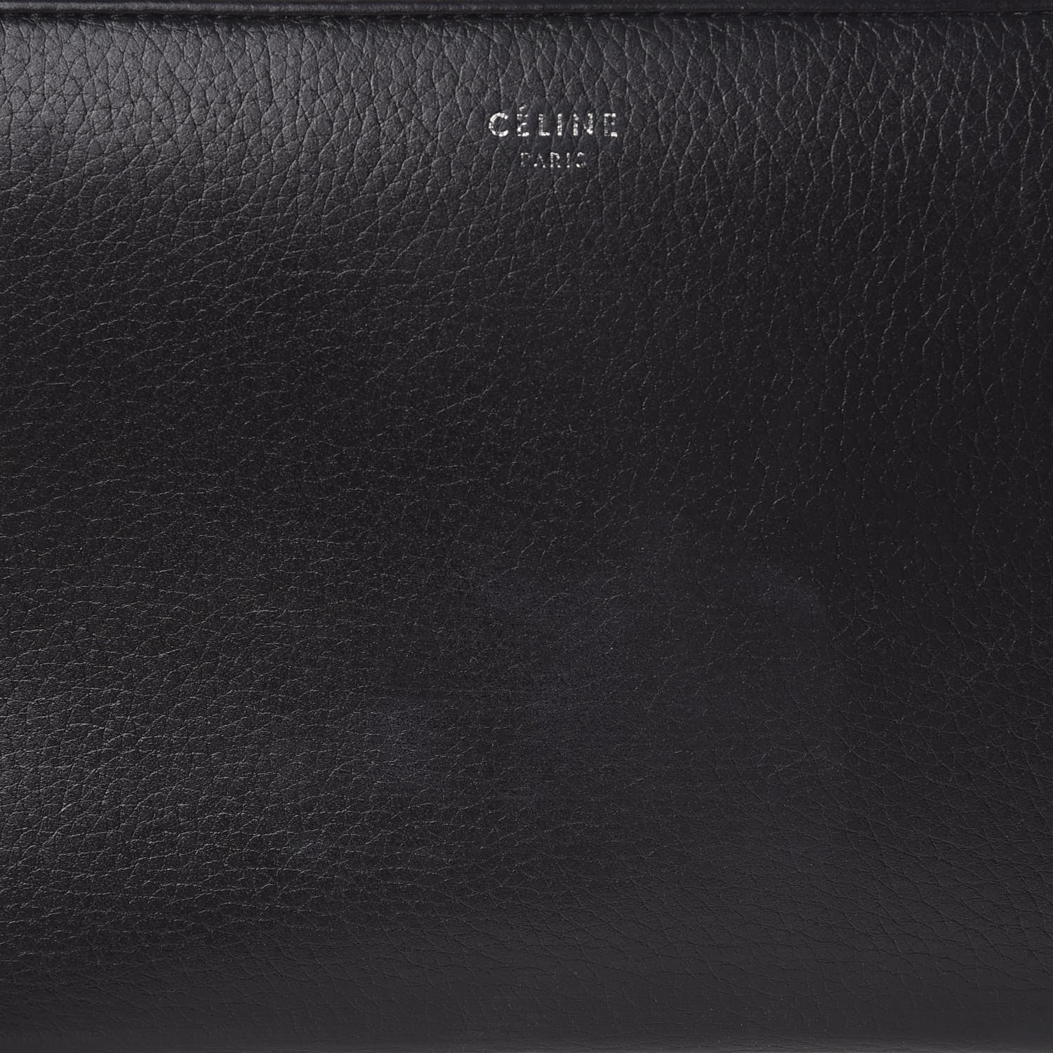 Celine Drummed Calfskin Zip Around Organizer Wallet Black Citron 14 of 15