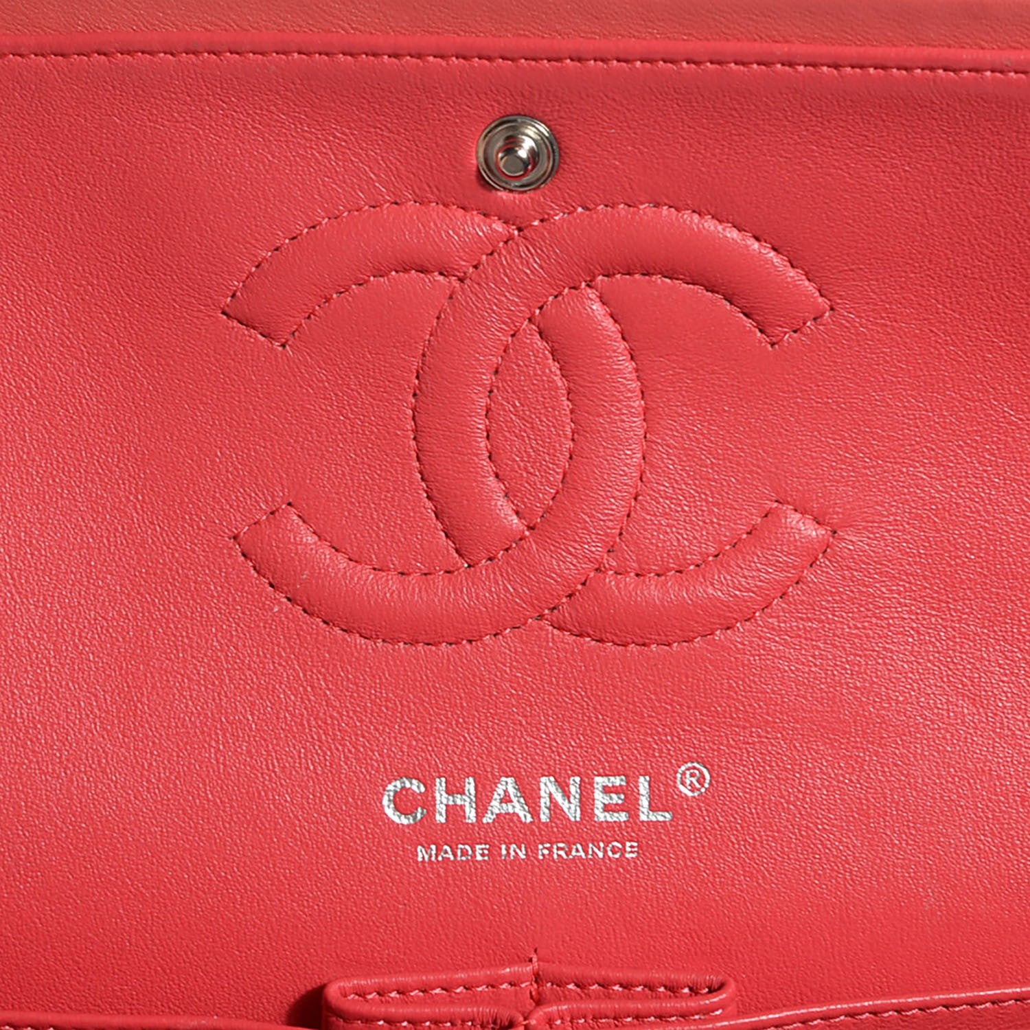 Chanel Patent Quilted Medium Double Flap Coral 8 of 9