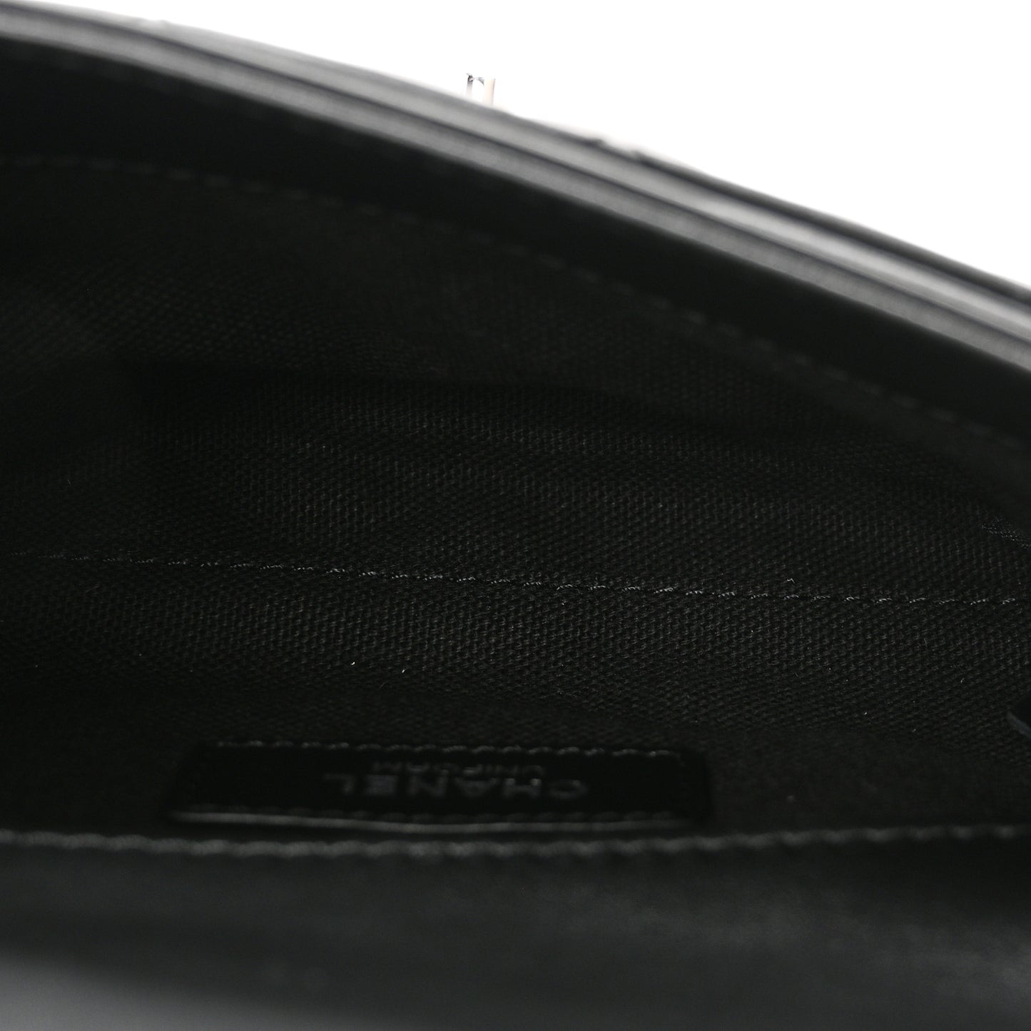 Calfskin Quilted CC Uniform Flap Belt Bag Black