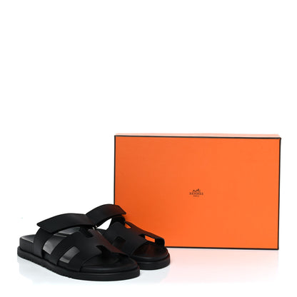 Hermes Calfskin Womens Chypre Sandals 39 Black 10 of 10