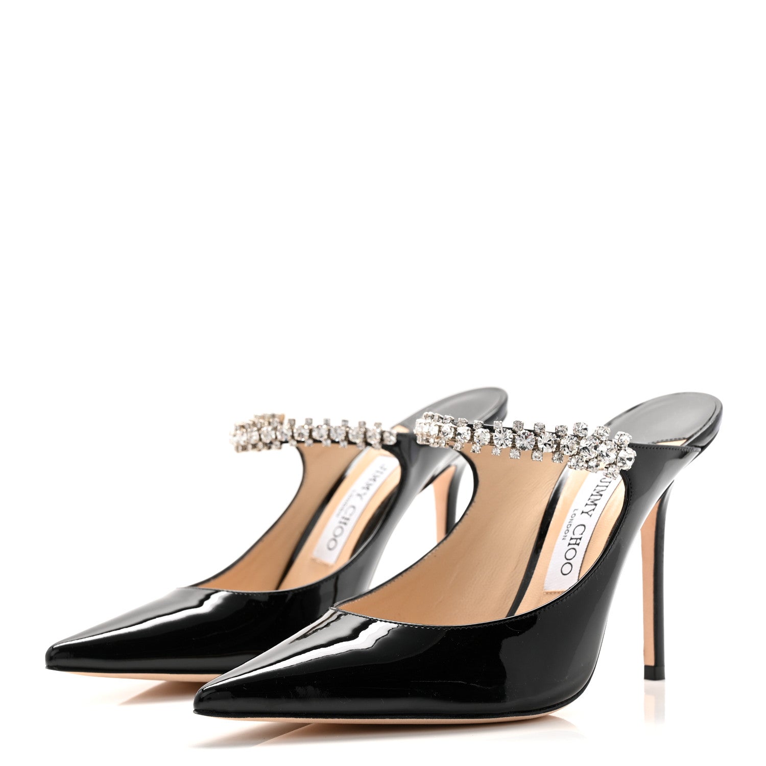Jimmy Choo Patent Crystal Bing 100 Pumps 39.5 Black 3 of 9