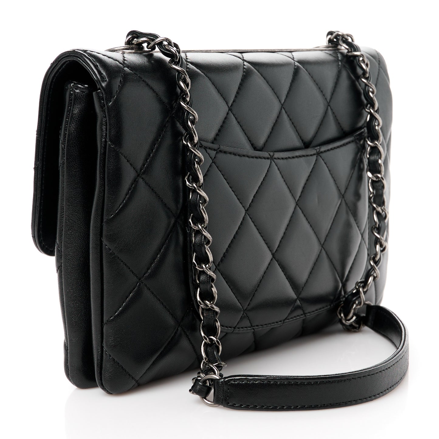 Lambskin Quilted Medium Trendy CC Flap Black