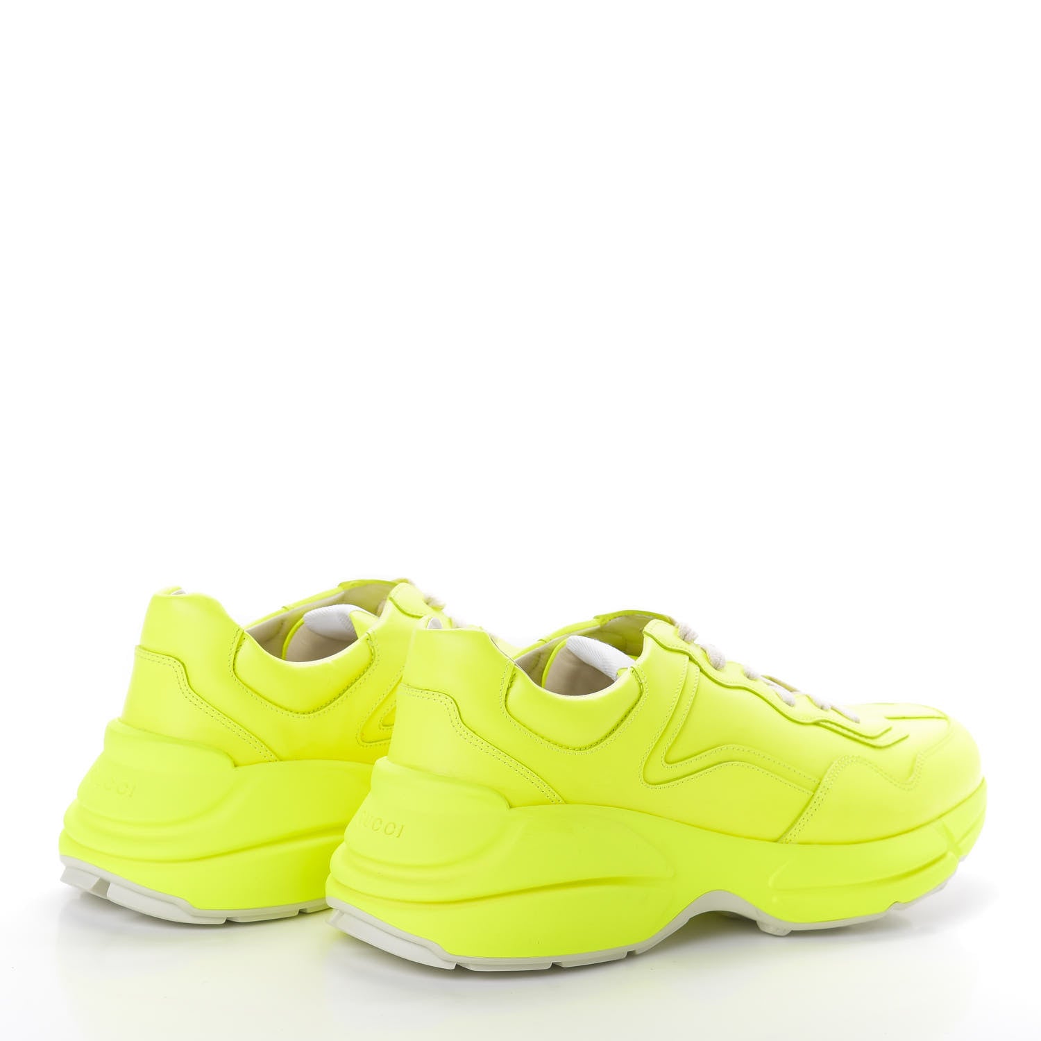 Gucci Calfskin Mens Rhyton Sneakers 10 Yellow Fluo 4 of 7