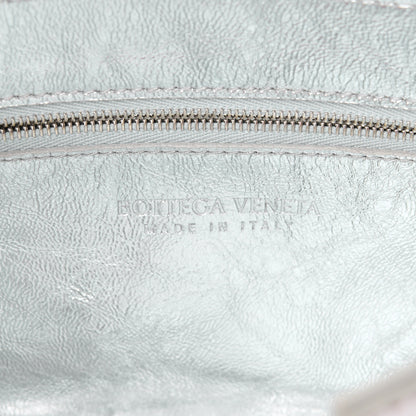 Bottega Veneta Metallic Lambskin Maxi Intrecciato Cassette Crossbody Bag Silver 7 of 13