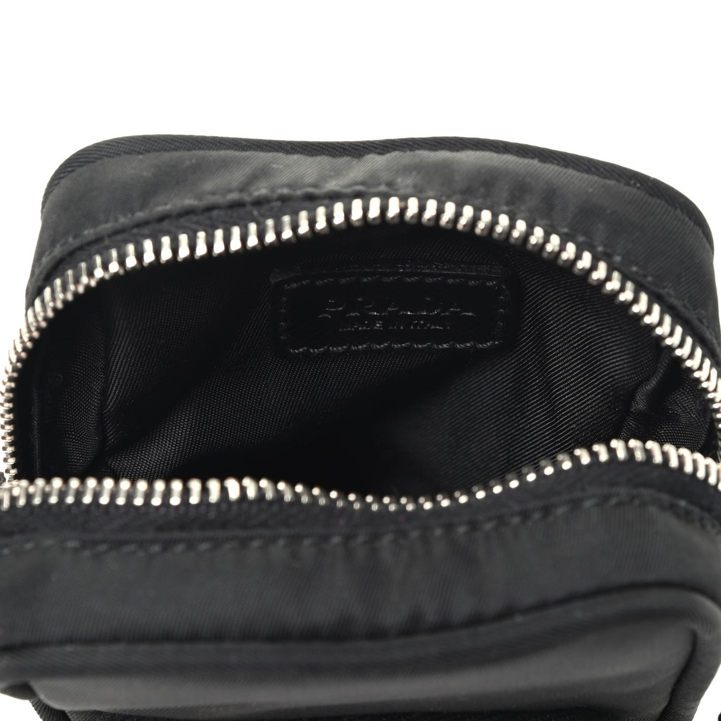 Tessuto Nylon Saffiano Mini Crossbody Pouch Black