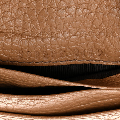 Gucci Pebbled Calfskin Soho Compact Flap Wallet Camelia 7 of 10