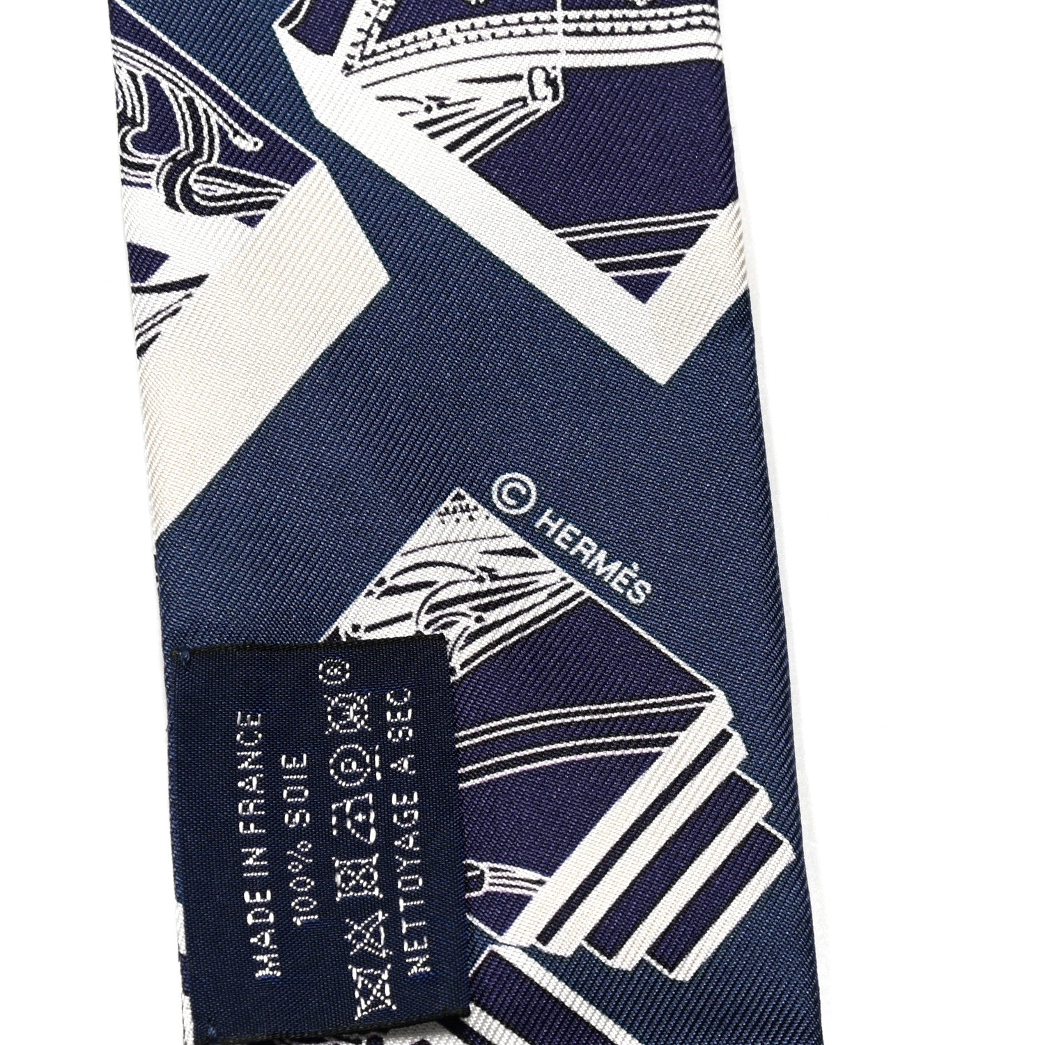 Hermes Silk Springs Springs Twilly Marine Creme Petrole 3 of 4