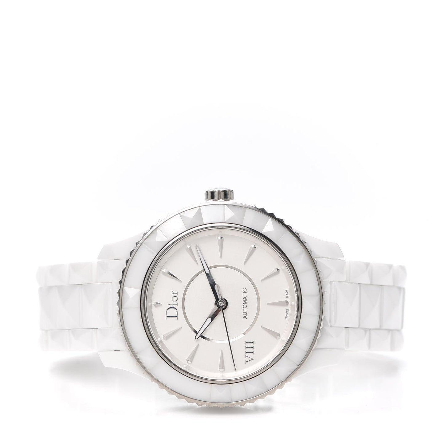 Stainless Steel Ceramic 38mm Dior VIII Automatic Watch White