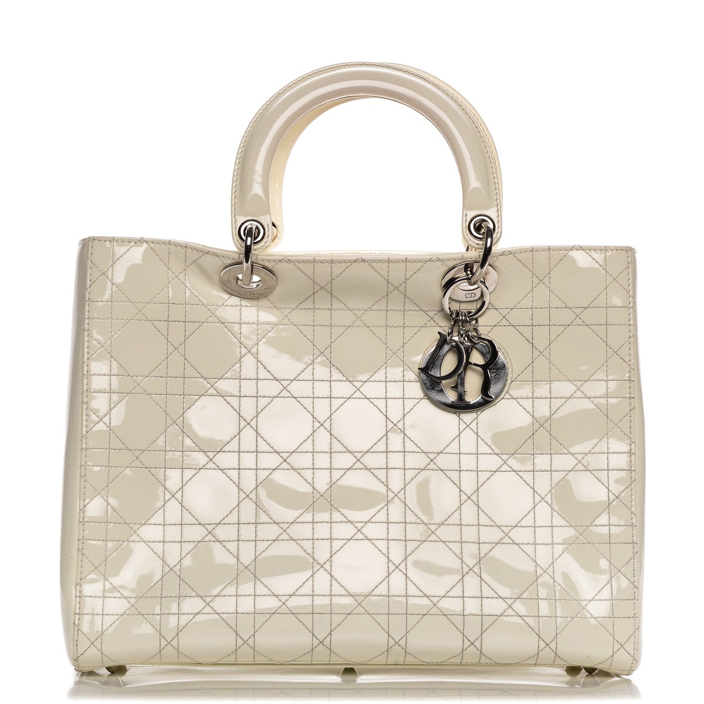 Patent Cannage Large Lady Dior White