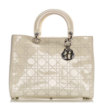 Christian Dior Patent Cannage Large Lady Dior White 1 of 9