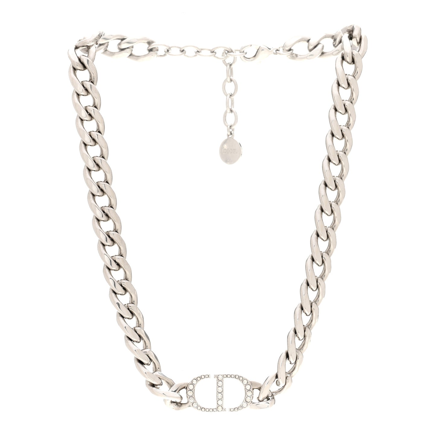 Metal Crystal 30 Montaigne Necklace Silver