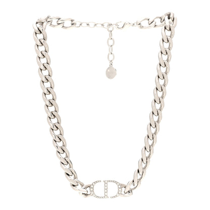 Christian Dior Metal Crystal 30 Montaigne Necklace Silver 3 of 6