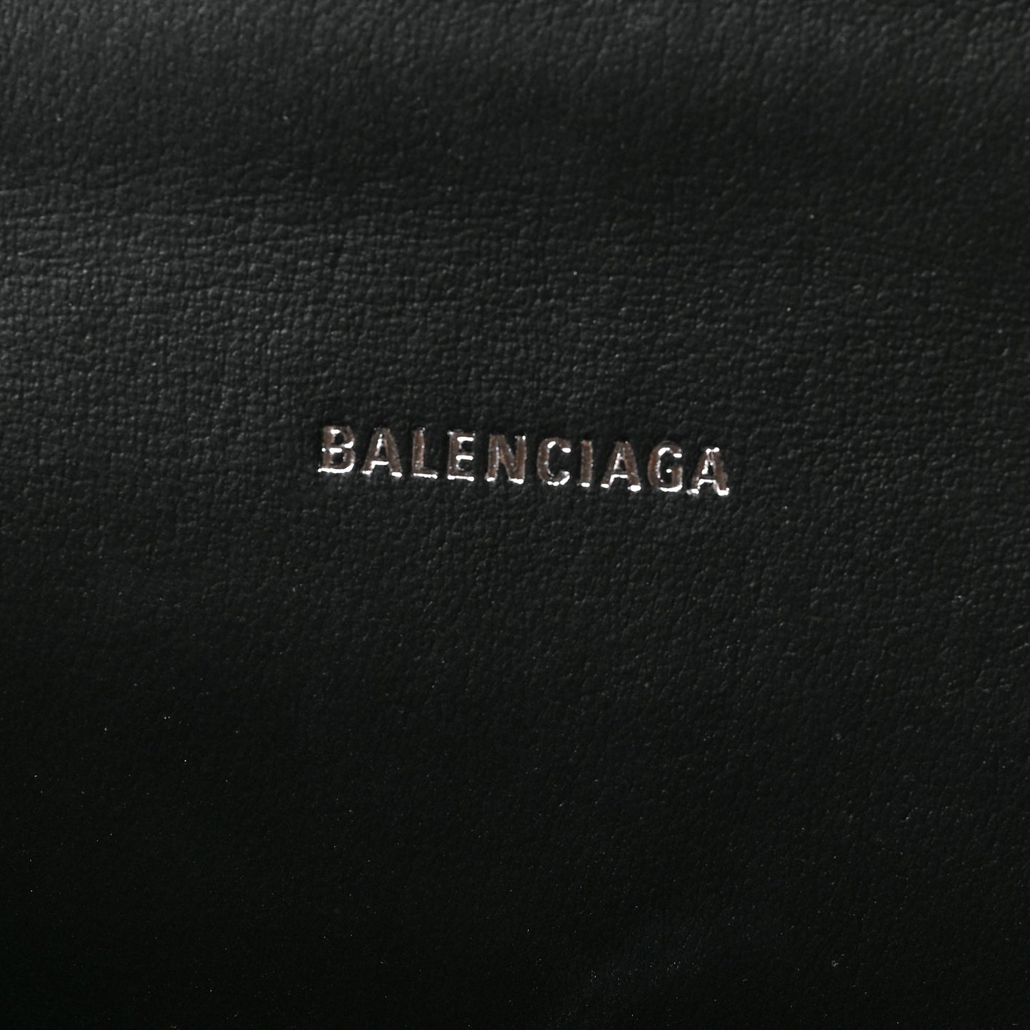 Grained Calfskin Hourglass Top Handle Bag XS Black