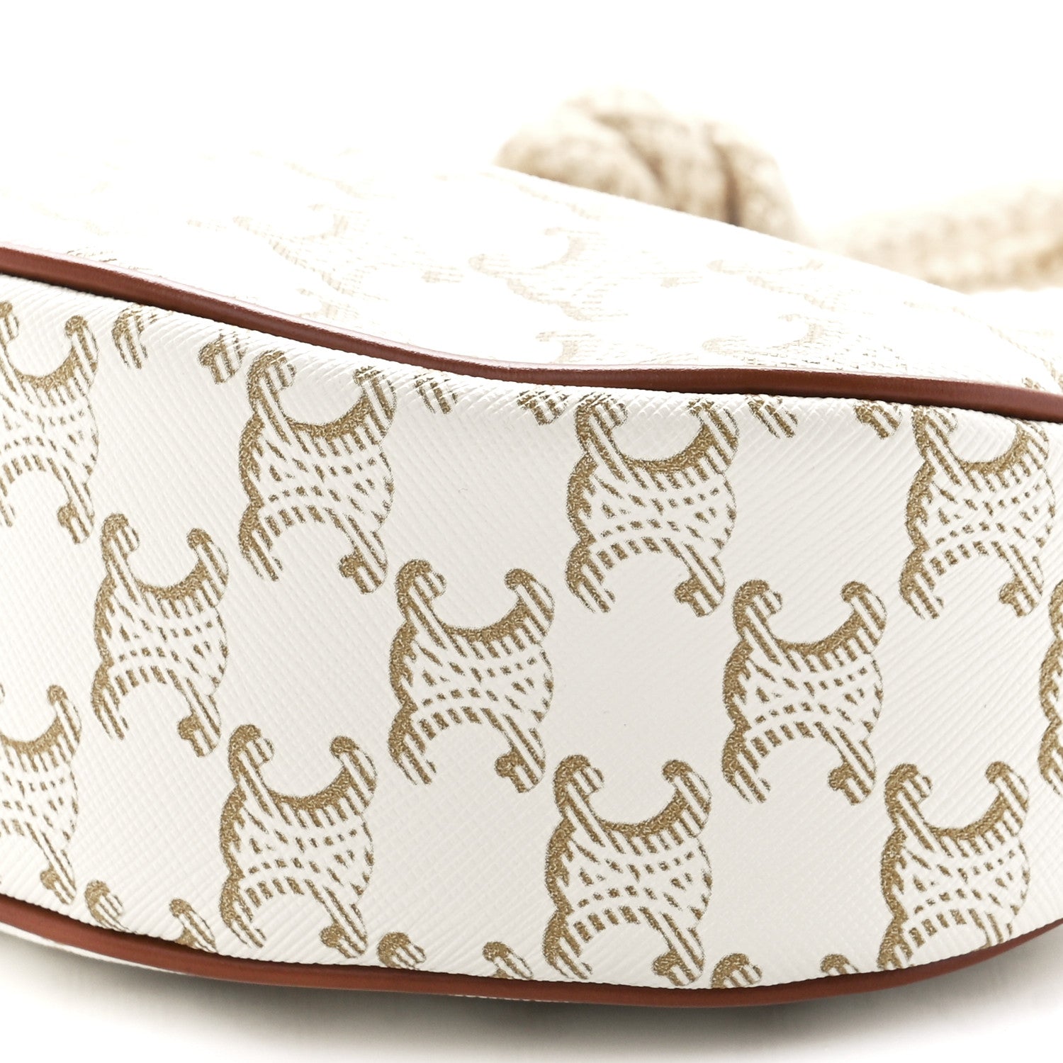 Celine Canvas Calfskin Ava Rope Triomphe Shoulder Bag White 12 of 12