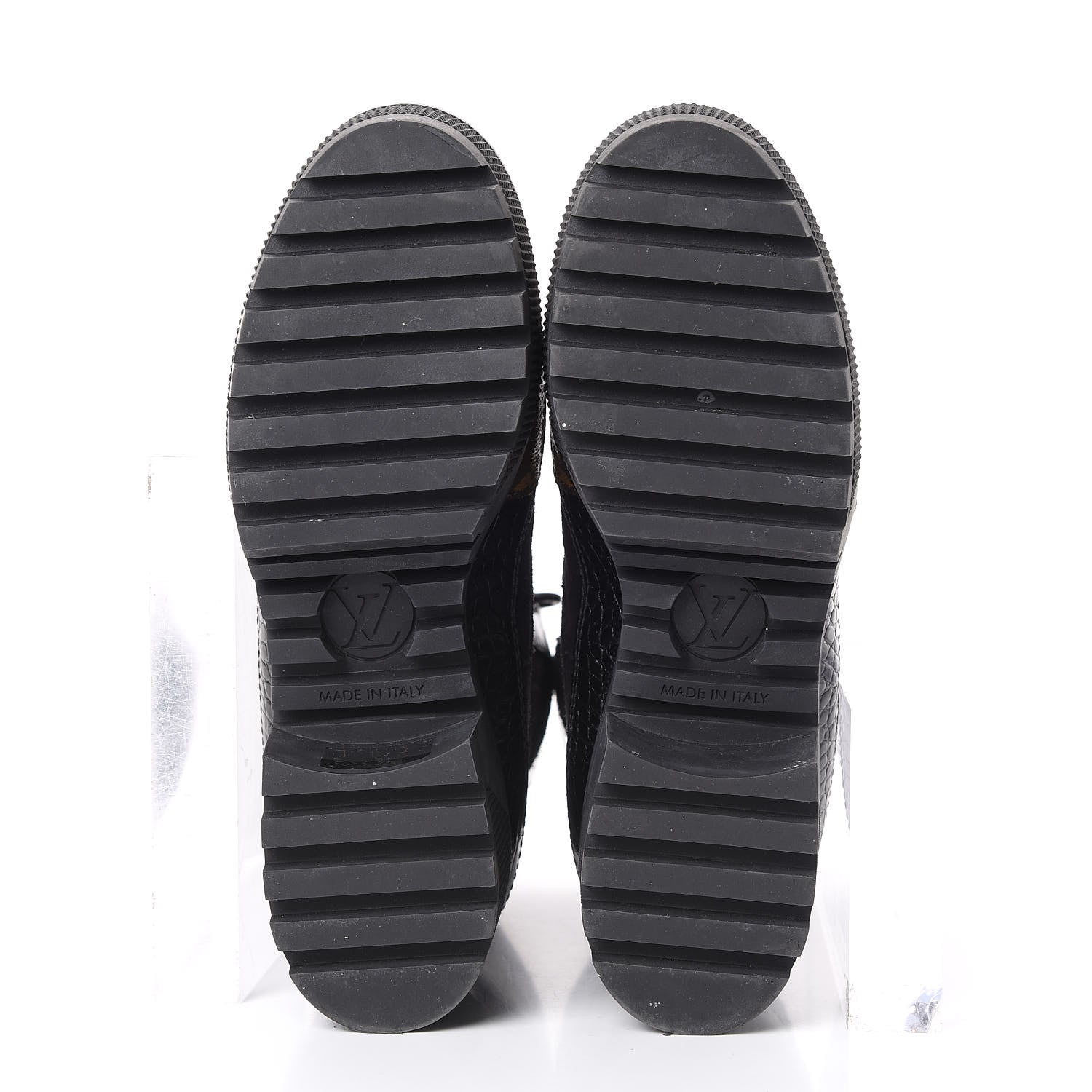 Louis Vuitton Suede Calfskin Monogram Laureate Platform Desert Boots 36 Black 6 of 13