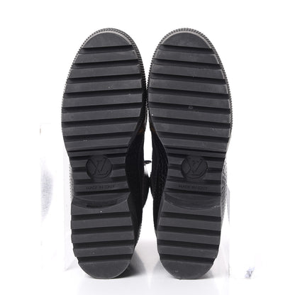Louis Vuitton Suede Calfskin Monogram Laureate Platform Desert Boots 36 Black 6 of 13